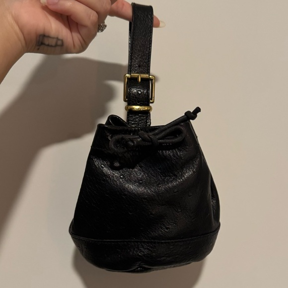 FURLA Black Leather Micro Bucket Bag - Picture 1 of 8